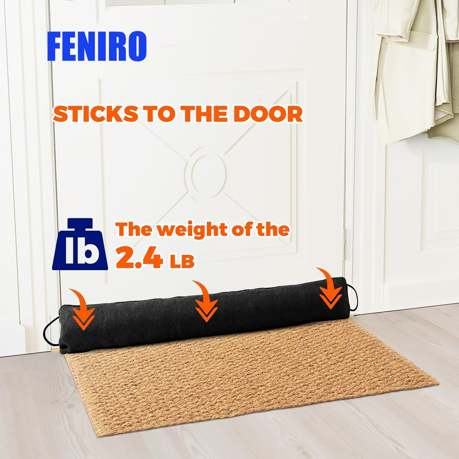 Door Draft Stopper, Wind and Dust Protector, Temperature Retainer, Insect Blocker, Space-Saving Design, Ideal for Home and Office Use (Grey) image number 6