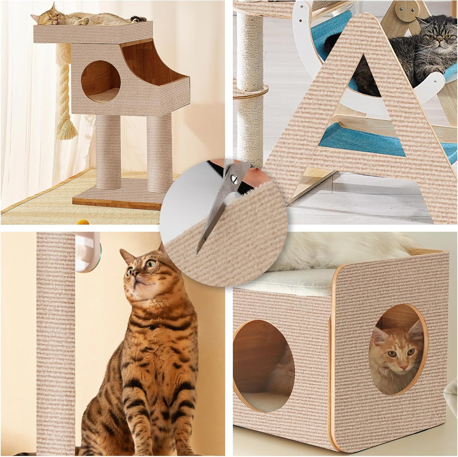 YAOZUP Cat Scratching Mat, DIY Cut to Size, Cat Scratching Mat, 200 X 40 Cm, Scratching Mat, Cat Scratching Mat, Self-Adhesive, Sofa Scratch Protection, Cat Wall, DIY Climbing Cat Scratcher image number 1