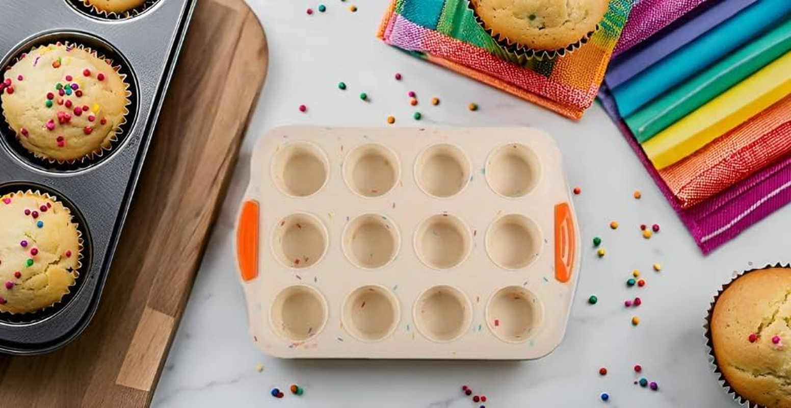 12 Cups Cake Pan, Non-Stick Baking Pan for Oven Carbon Steel Molds Bakeware Tools French Pastry Molds Muffin Cupcake Pan (12-Cavity) image number 2