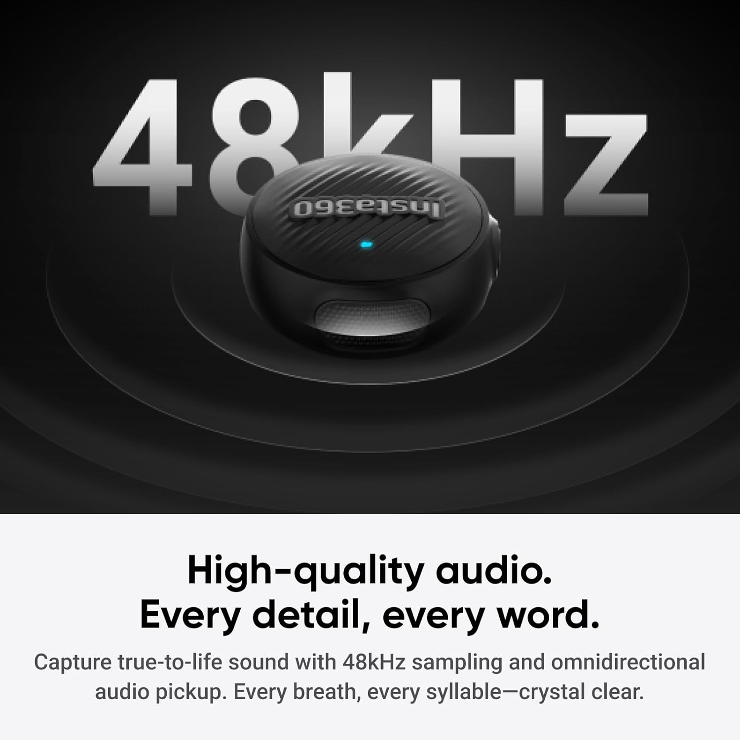 Insta360 Mic Air Transmitter, 7.9G Ultralight, Wireless Microphone for Insta360 X5/X4/X4 Air/Ace Pro 2/GO Ultra, Noise Cancelling, Vlog, Streaming image number 5