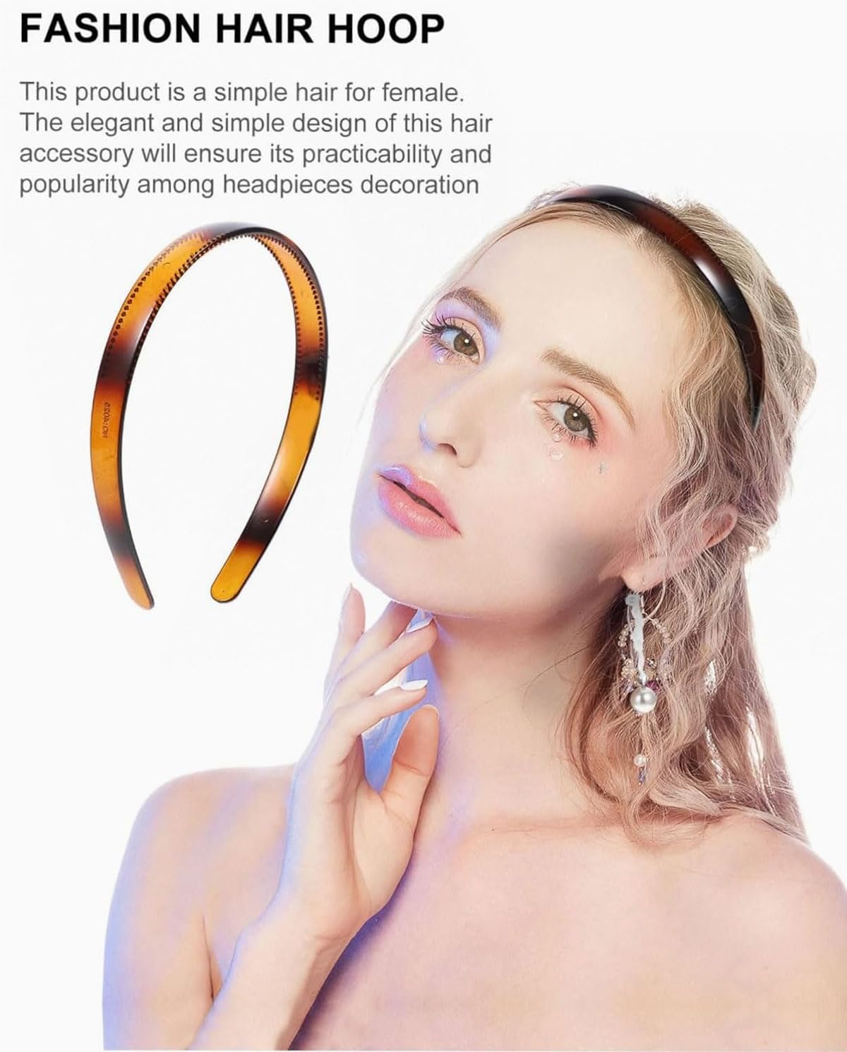 IPNSDON 2 Pieces Hair Scrunchies, Double Row Hair Scrunchies, Non-Slip Hair Ties, Toothed Black and Brown Hair Scrunchies Accessories, Hair Ties for Women, DIY Hair Accessories with Pink Comb