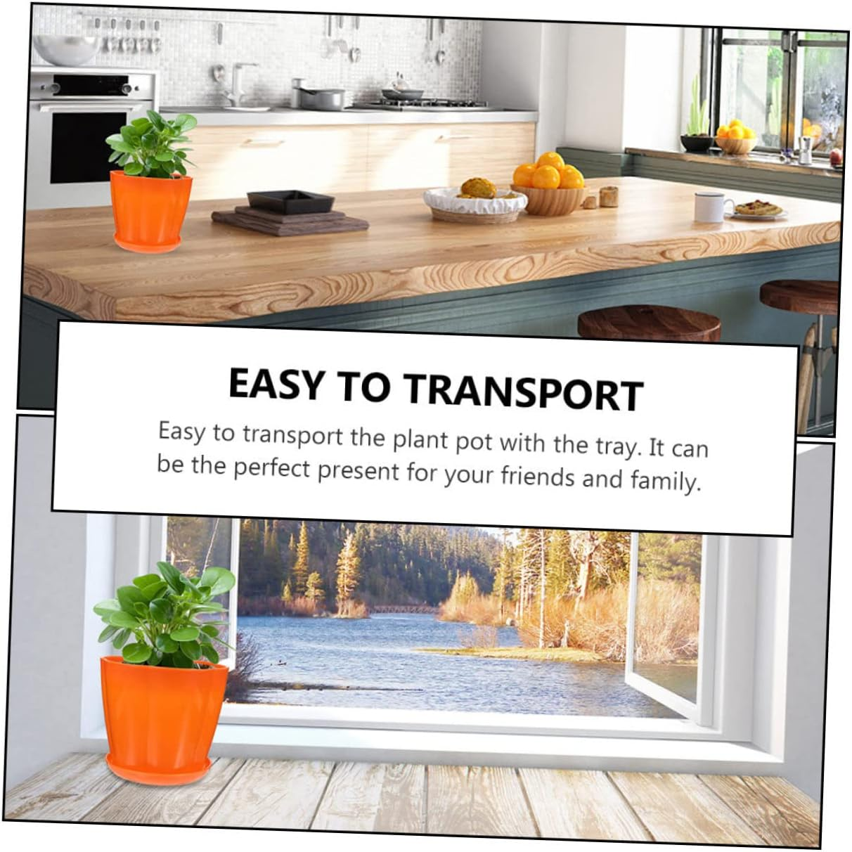 MERRYHAPY 12Pcs Resin Petal Plant Pots Flower Holders for Gardening Home Decor Easy Moveable Drainage image number 2