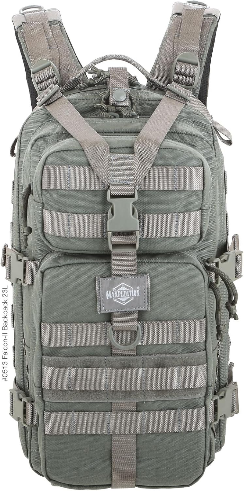 MAXPEDITION Falcon-Ii Backpack, 23L Tactical Backpack, Survival Pack, Bug Out Bag, MOLLE Go Bag for EDC, 0513 - Black image number 4