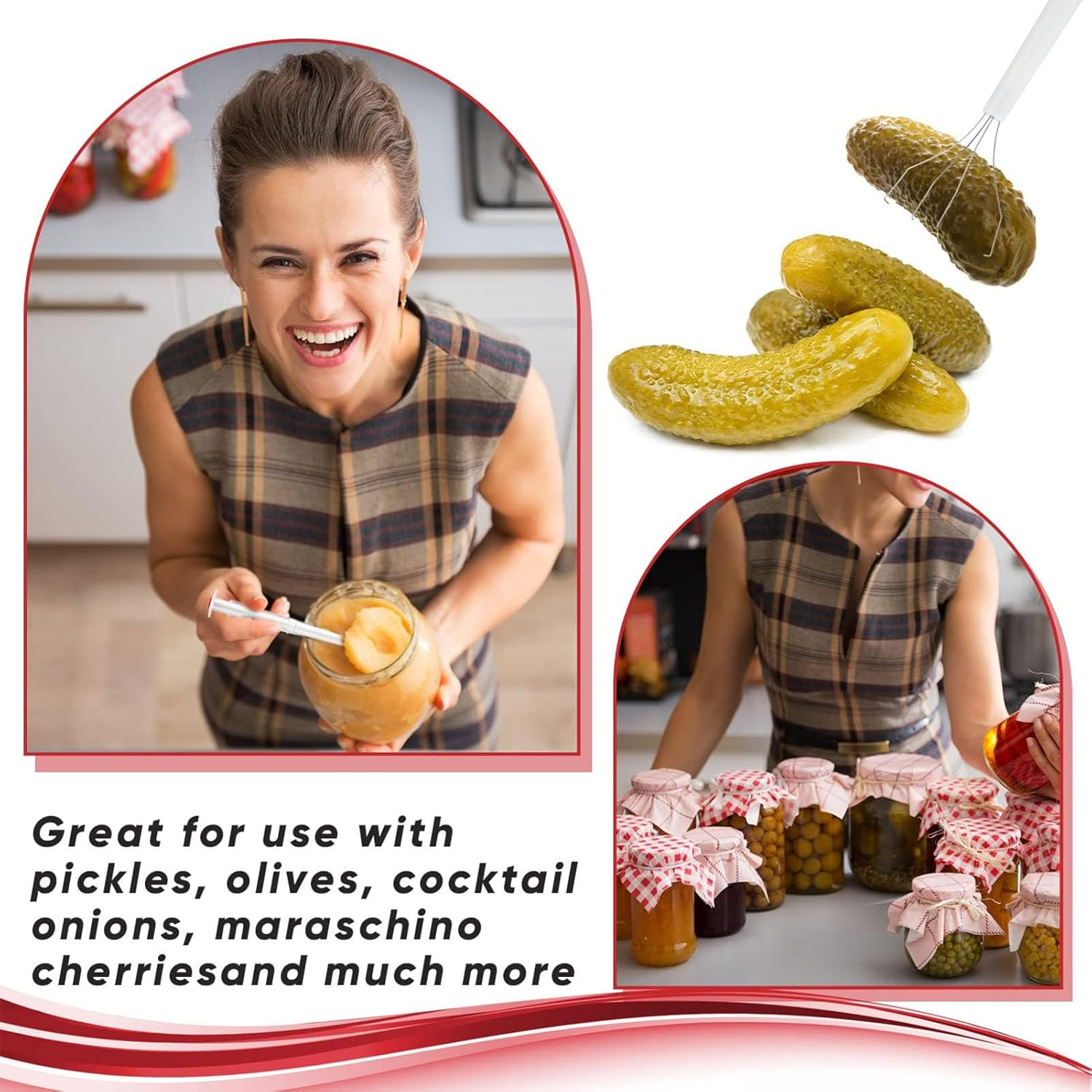 4Pcs Pickle Picker, Deluxe Pickle Grabber Tool with Stainless Steel Claws, Olive Pepper Grabber for Kitchen Restaurant Food, Rust Resistant, Kitchen Gadget image number 2