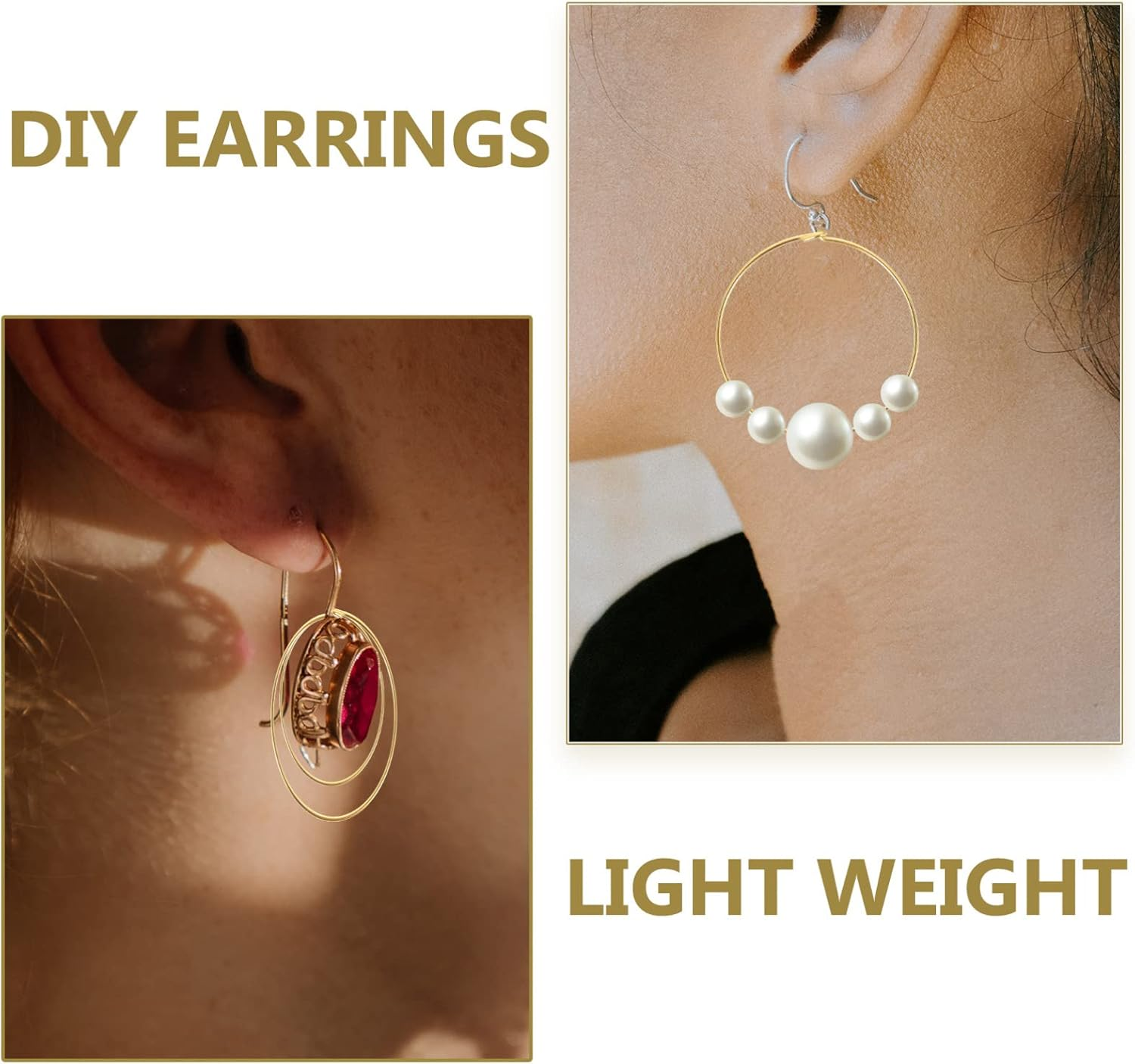 SEWACC 150Pcs Earring Hoops for Jewelry Making DIY Earring Circles round Beading Hoops Jeweley Making Finding for DIY Hoop Earrings Craft Golden