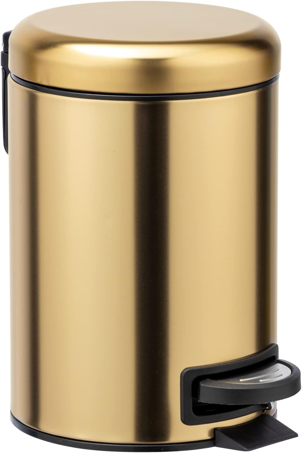 Wenko Leman Cosmetic Pedal Bin Matte Gold 3 L &ndash; Cosmetic Bin, Rubbish Bin with Anti-Fingerprint, Capacity: 3 Litres, Stainless Steel, 17 X 25 X 22.5 Cm, Gold image number 5