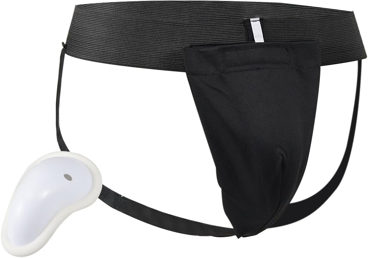 Groin Guard - Shock Absorbent Groin Protector - Adjustable Breathable Guard for Sparring Training Fighting Ice Hockey Grappling Boys Kickboxing Arts Men