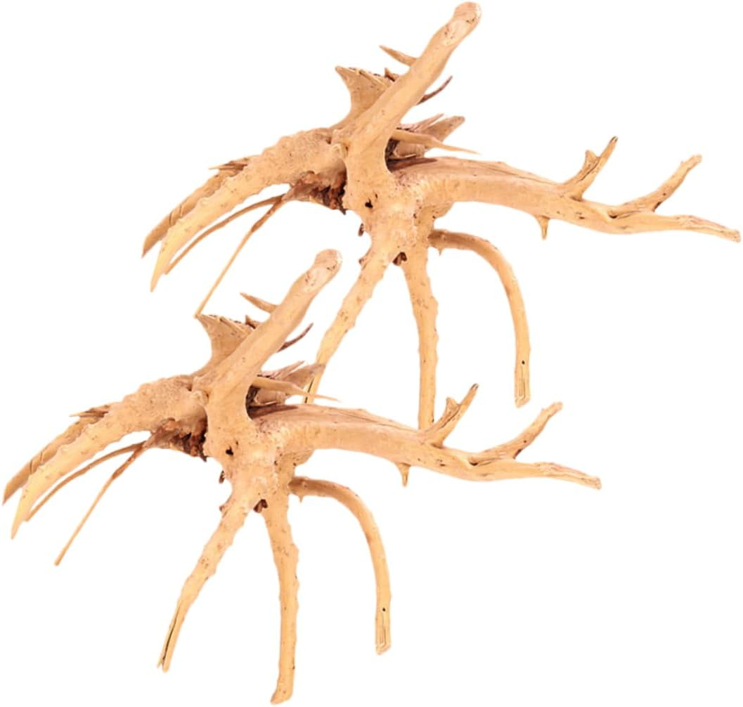 TOGEVAL 2Pcs Natural Driftwood Aquarium Decor Reptile Tank Wood Ornament for Fish Tanks Aquatic Beauty Easy to Install Versatile Aquarium and Reptile Decoration image number 6