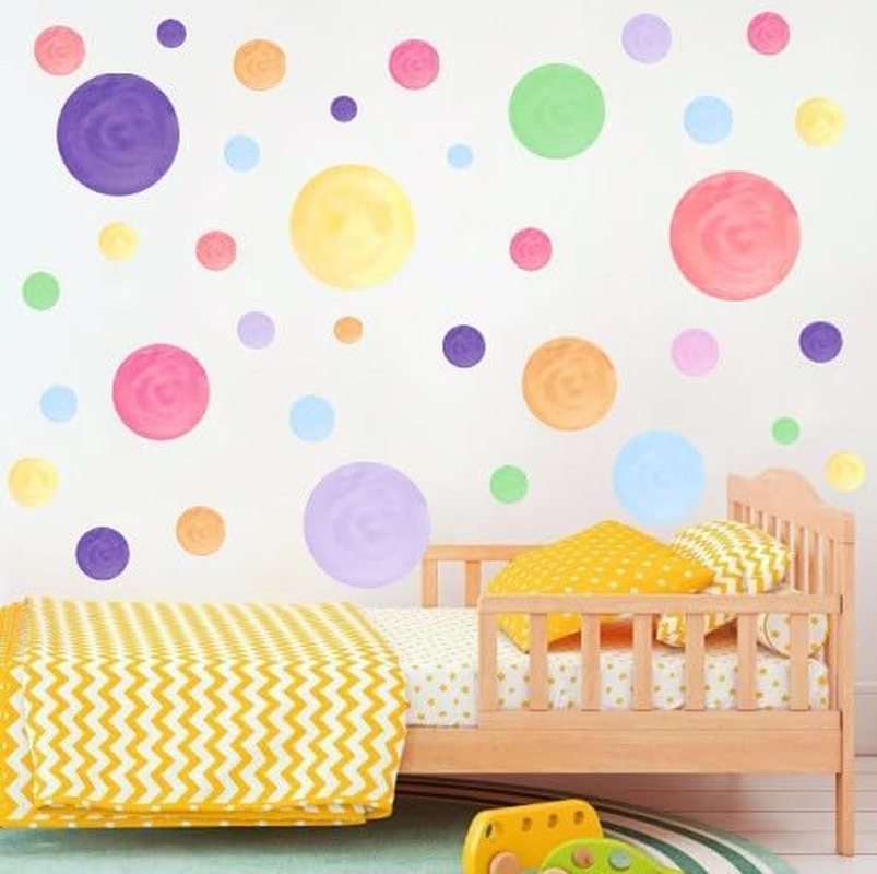 Vomika Polka Dot Wall Decals, Removable Colorful Circles Wall Stickers, Peel and Stick Art Wall Decor Mural, for Kids Bedroom Nursery Playroom Classroom Living Room Decor image number 1