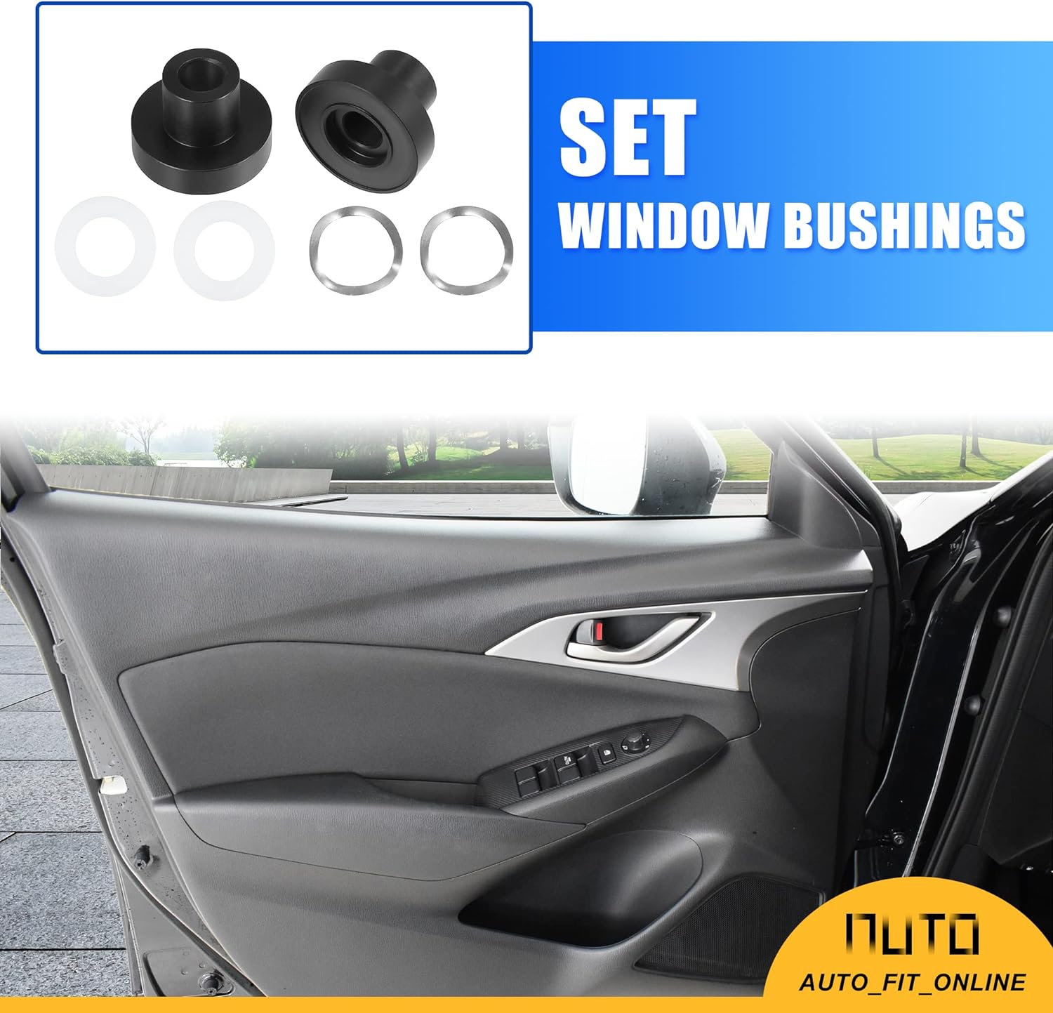 X AUTOHAUX 1Set Window Bushings Fits for Mazda Miata Base Convertible 2 Door 1990-2005 Replaces 909-925 Plastic image number 3