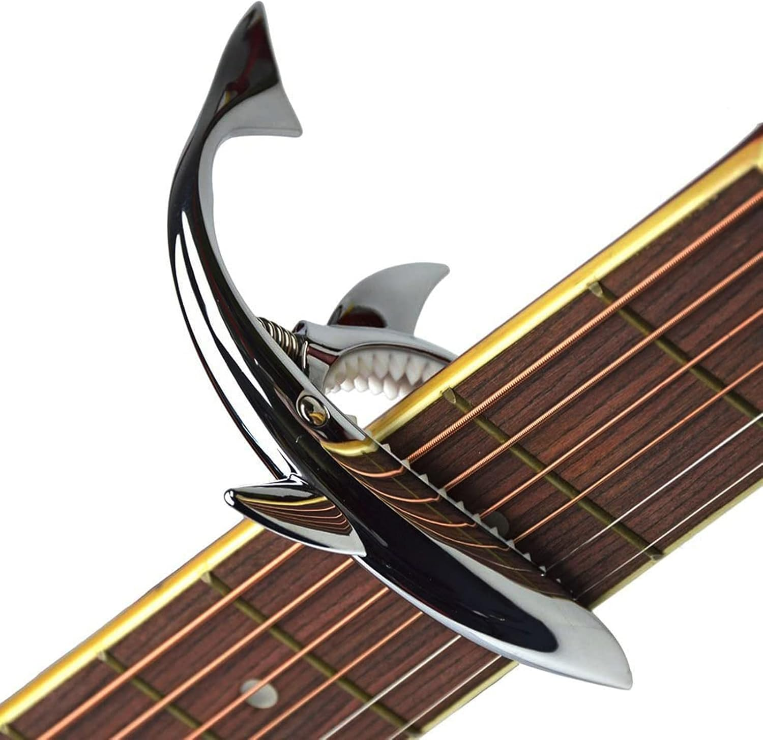 Lepxino Guitar Capo Shark Capo for Electric Accoustic Classical Guitar Ukulele Zinc Alloy Spring Capo (Dark Black) image number 4