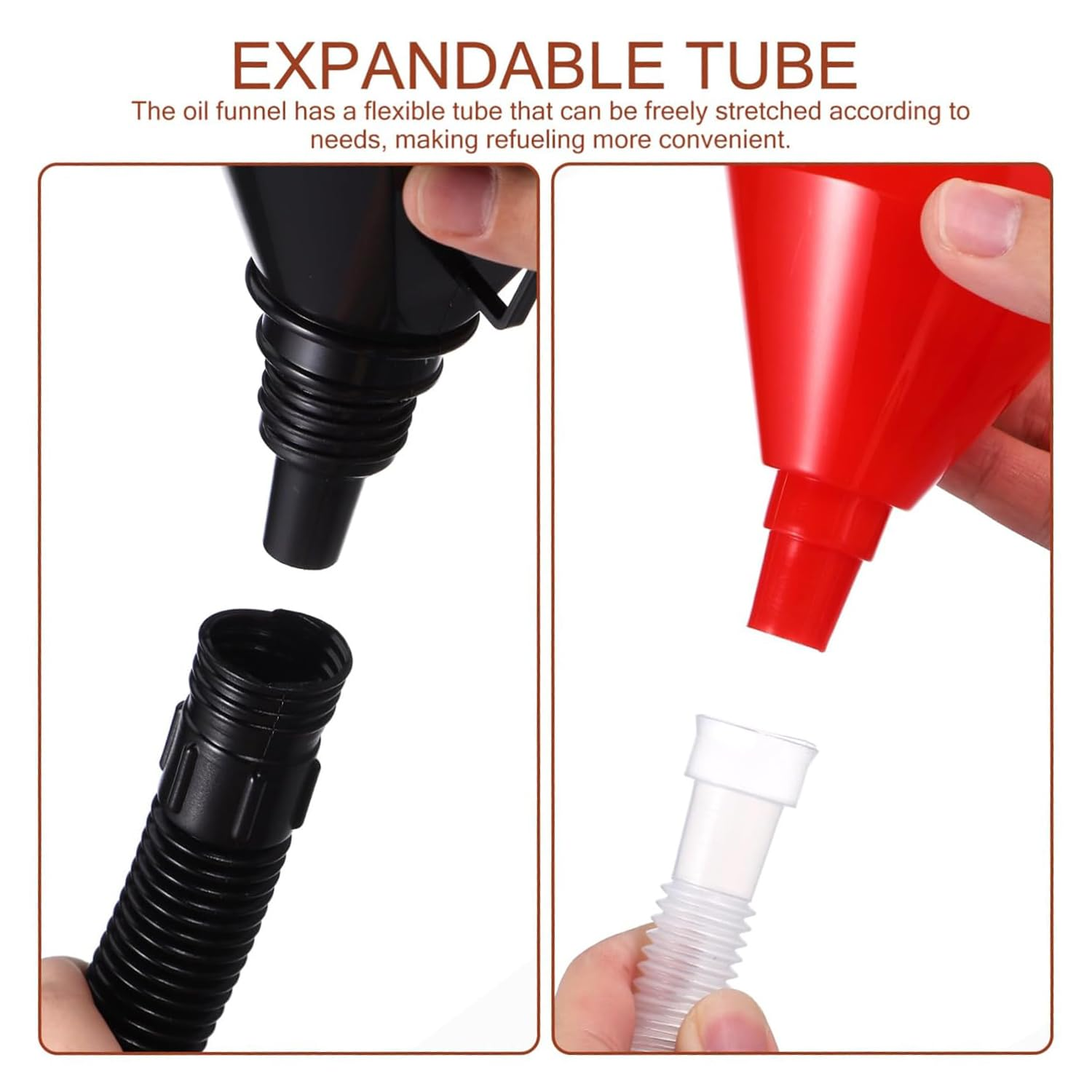 Xinghonyac 6 Pcs Car Funnel Set, Contains Flexible Hose Oil Funnel with Wide Mouth Oil Funnel for Cars Motorcycles Engine Gas Oils Water Diesel Fuel Kerosene and Other Liquids image number 1
