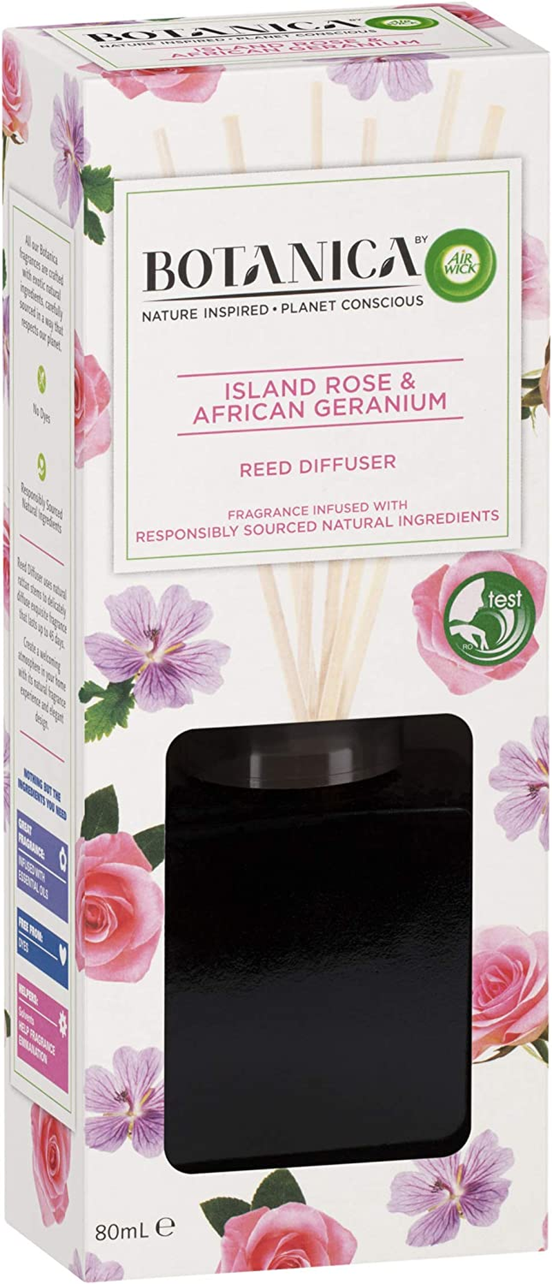 Botanica Reed Diffuser, Island Rose and African Geranium, 80Ml image number 4