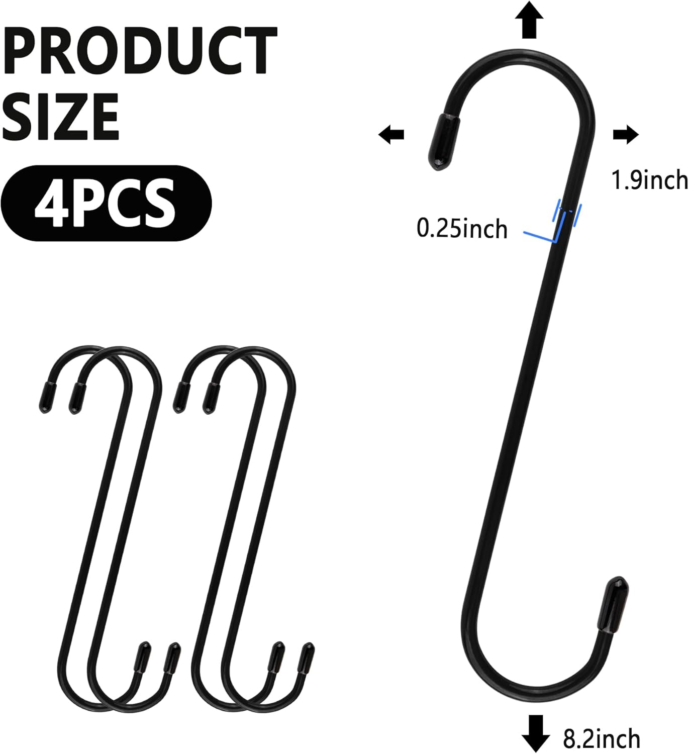 Junecarp 4PCS Brake Caliper Hangers,Durable Brake Caliper Hooks Suspension Tools for Changing Brake Pads,Strong Load-Bearing Brake Caliper Hanger Hooks Automotive Tool for Cars,Trucks (Black/4Pcs) image number 2