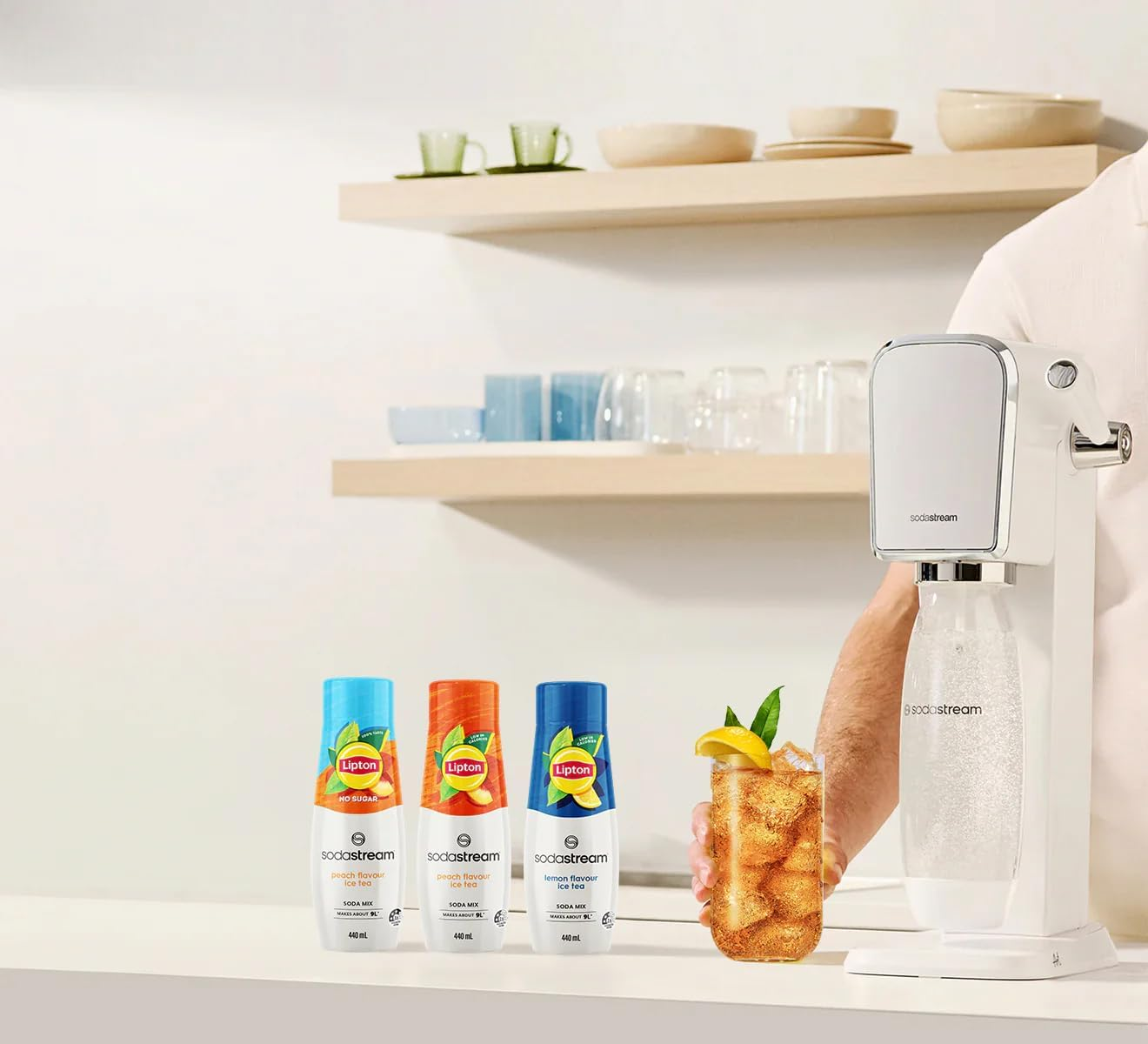 Sodastream - Lipton Iced Tea Peach No Sugar Soda Drink Mix | for Soda Makers; Turns 54 Litres of Fizzy Water into Delicious Lipton Iced Tea Peach No Sugar | Makes 216 Servings | 440Ml, Pack of 6 image number 3