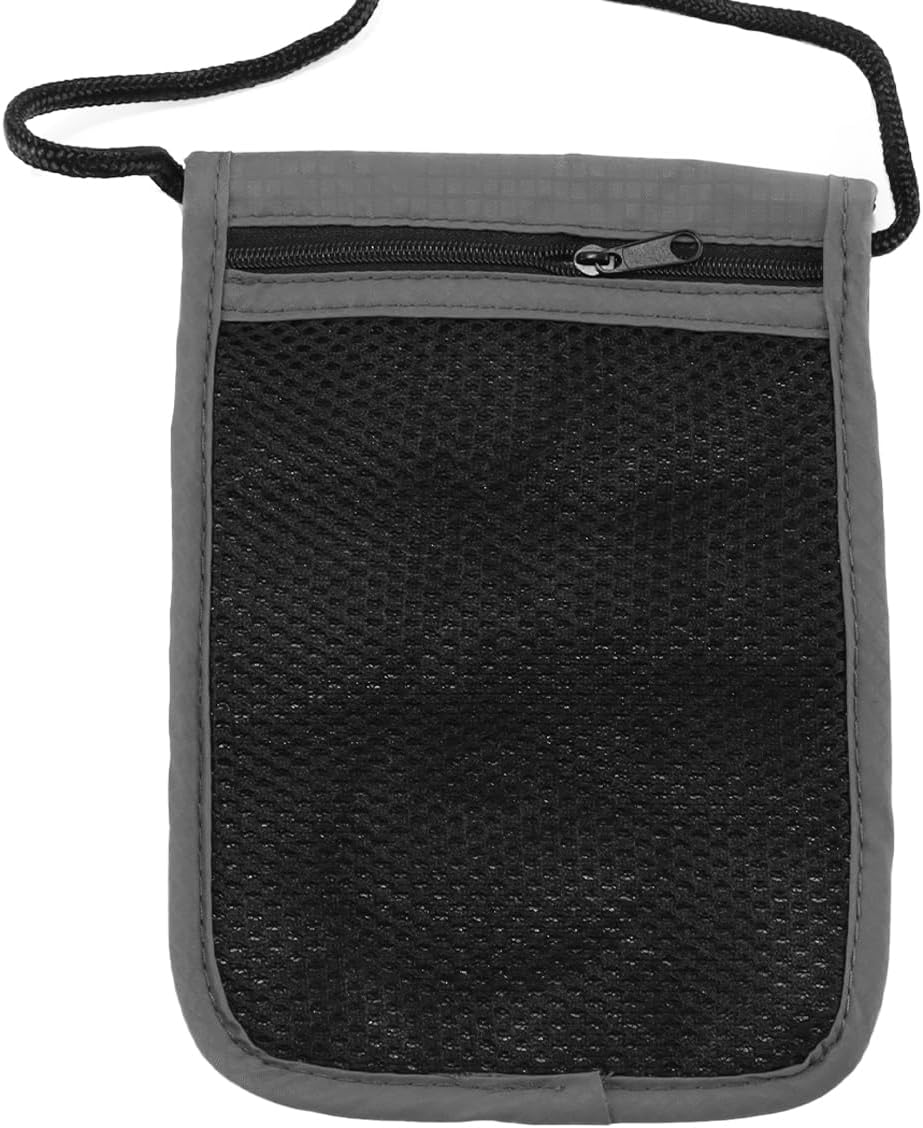 Travel Neck Pouch, Men'S Neck Pouch, for Passport, Cards, Cash, Phone, Hidden Money (Grey) image number 6