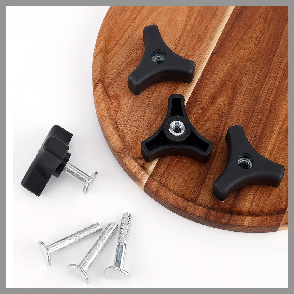 Lawn Mower Handle Knobs Nut Bolt, 4Pcs Triangular Handle Fastening Screw Set,Triangle Handle Knob Nut Screw Bolt Lawnmower Handle Wing Nut, Lawn Mower Screw Nut Triple Angle Handle Knob Nut Bolt Screw image number 3