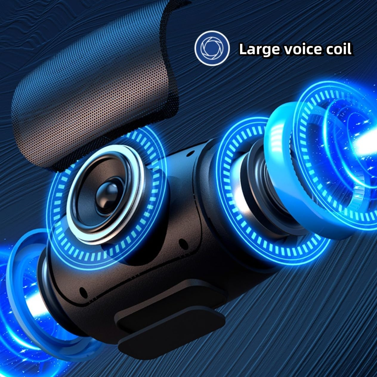 Portable Mini Bluetooth Speaker, IP68 Waterproof Speaker, Bluetooth 5.3, Hifi, Hands-Free Calls, 2000 Mah Battery, Wireless Speaker for Car, Indoor,Outdoor, Shower, Sports, Hiking (Black&Blue) image number 2