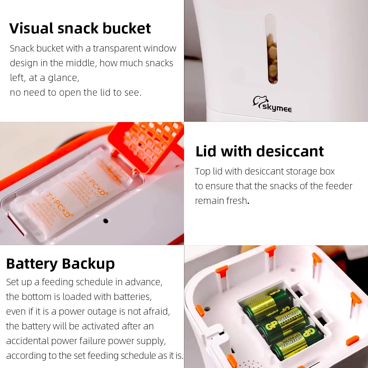 SKYMEE 12L Wifi Pet Feeder Automatic Food Dispenser for Cats & Dogs-Support 2.4G & 5G-1080P Full HD Pet Camera Treat Dispenser with Night Vision and 2-Way Audio