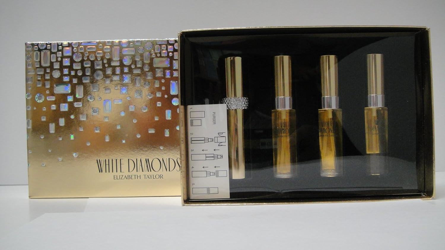 White Diamond Elizabeth Taylor Eau De Toilette Spray, 3 Bottles, Each 0.33 Oz + Refillable Purser image number 3