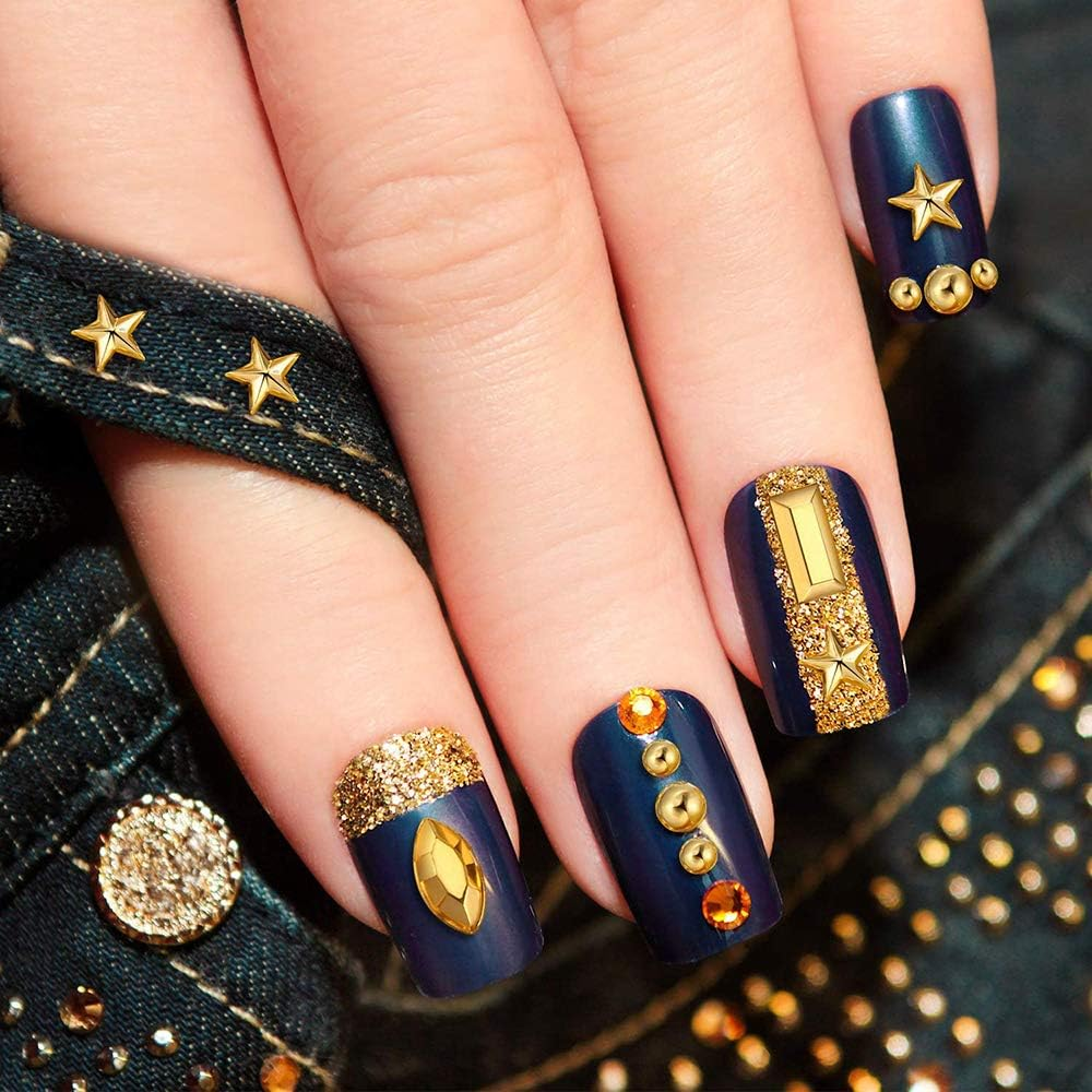 1Box Shiny Nail Rhinestones Gem Stones Nail Studs for Nail Art Decorations Supplies Crafts