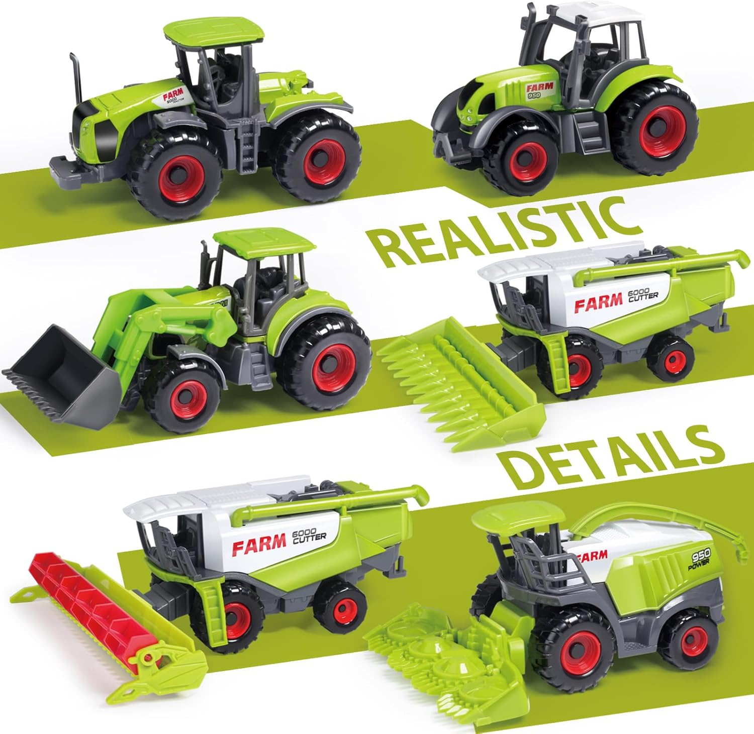 Oriate Kid'S Farm Tractor Vehicle Playset, Diecast Car Set Educational Mini Farm Animals with Flatbed Trailer, 1:64 Scale, 3+ Years, Classic Style - Firefighting image number 7