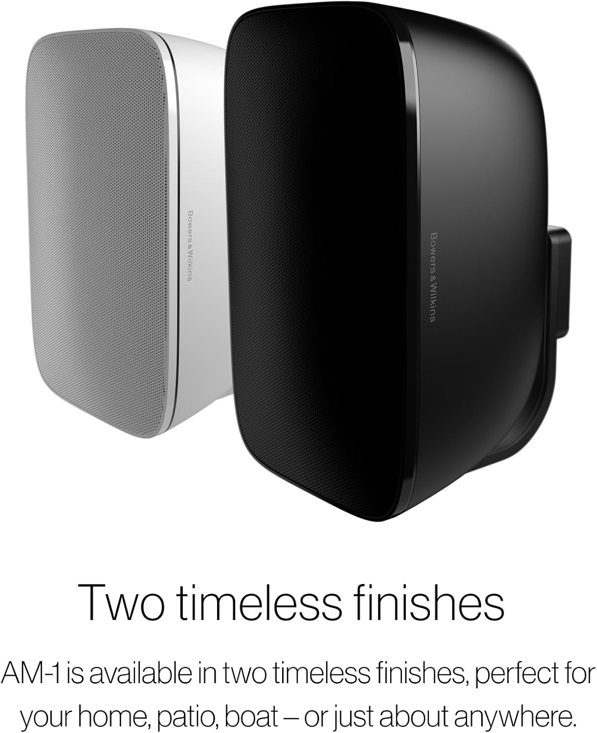 Bowers & Wilkins AM-1 BK (Set) Weather-Resistant Speaker, High-Performance Nautilu Tweeter & Deep Bass Radiator, Durable All-Season Design with Adjustable Wall Mount, Black - White image number 3