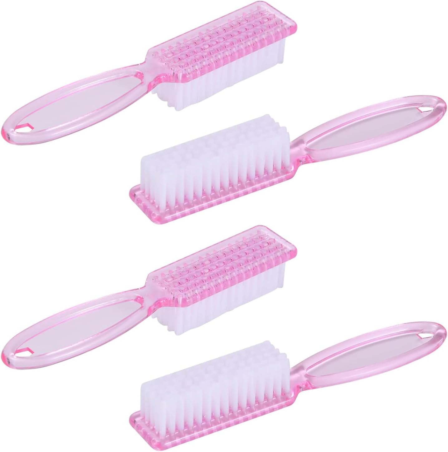 Yebeauty Nail Brush Fingernail Cleaner, 4 Pcs Hand Scrub Cleaning Brush Plastic Hand Finger Toes Scrubbing Brush, Pedicure Nail Scrubber - Clear image number 4