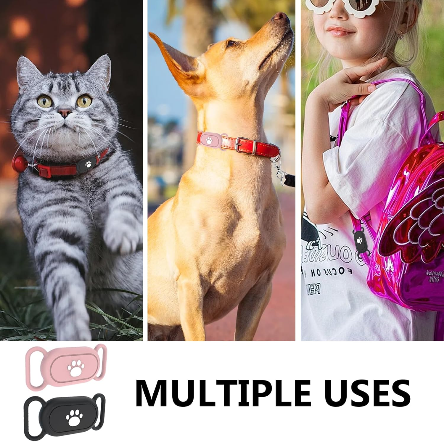 2 X Cat GPS Tracker Collar Compatible with Samsung Galaxy Smarttag 2, GPS Cat Collar Smart Tag 2 Case, Dog Tag Silicone Smart Tag 2 Case, Scratch-Resistant, Waterproof, for Children, Dogs, Cats