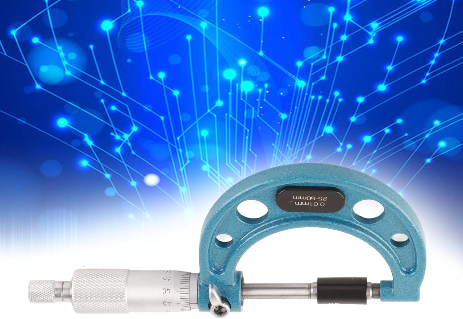 Outside Micrometer, Accurately Measure Length, Diameter, or Thickness with High Precision, Wide Measuring Range, Made of Stainless Steel Material, Clear Scales, Light and Small, (25-50Mm) image number 3
