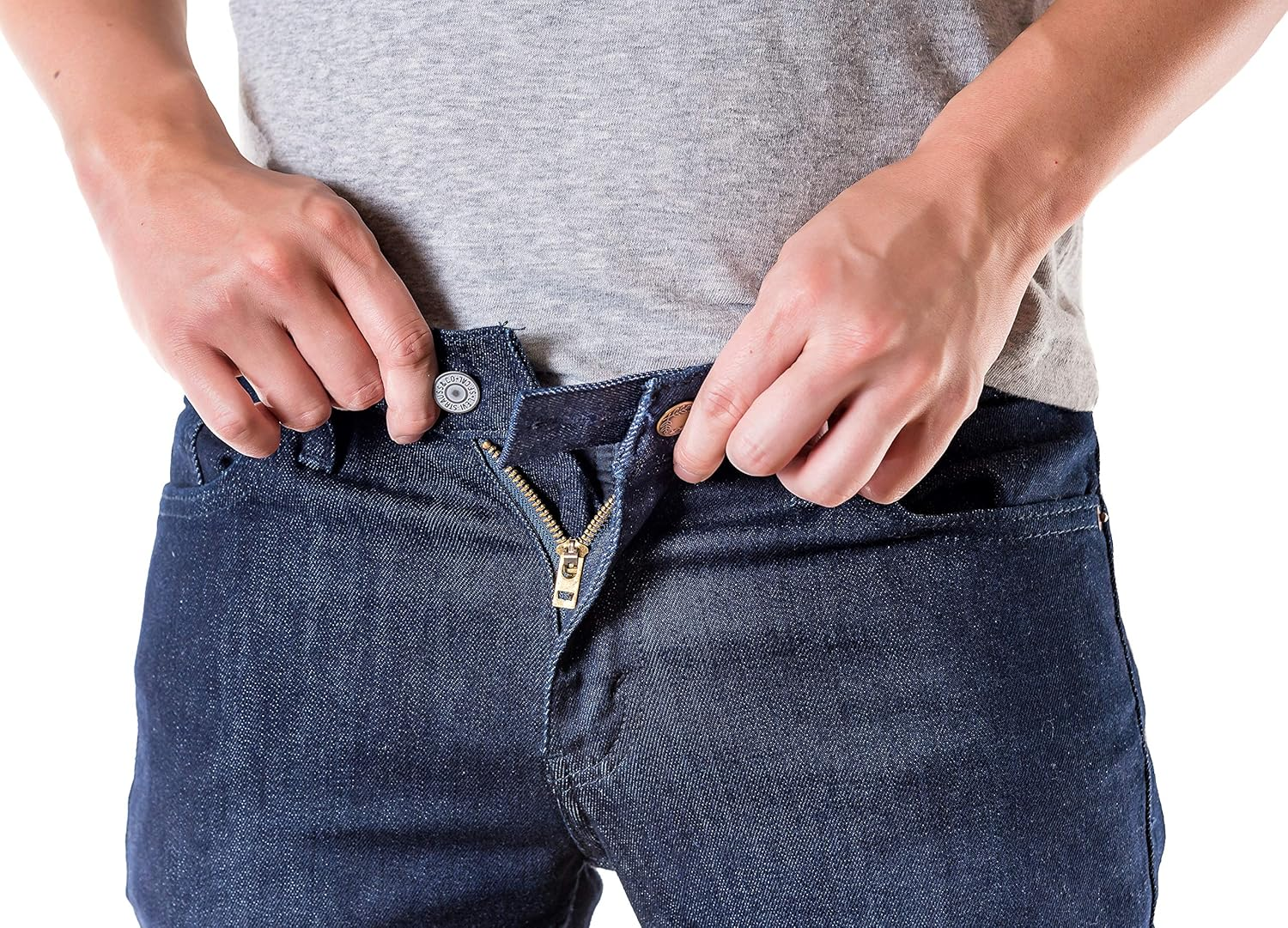 Johnson & Smith Waistband Extenders Button Extender for Pants | Pack of 3 with Different Shades | Polyester and Cotton Blended Material | Premium Metal Buttons | Button Extender for Jeans image number 6