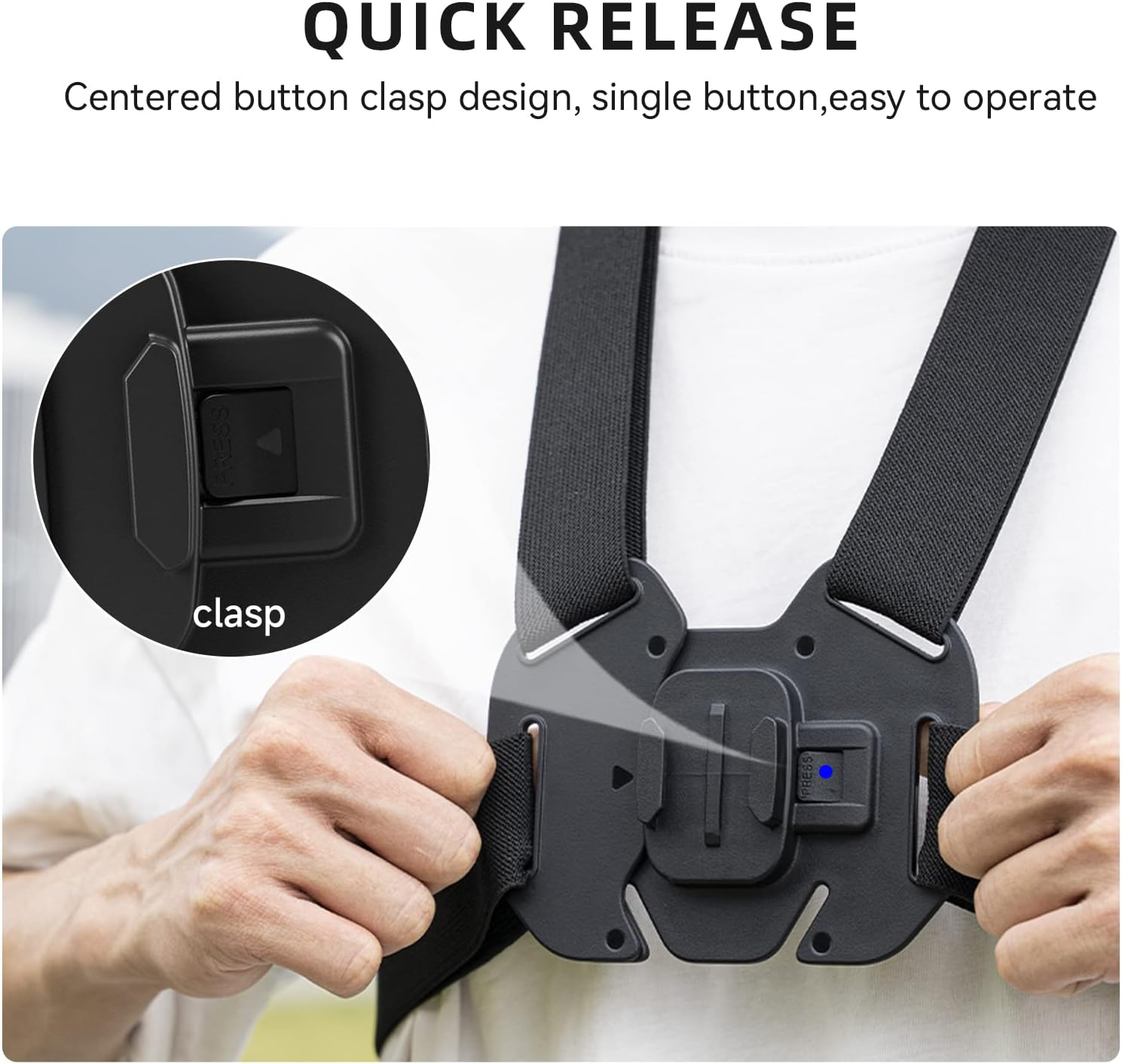 TELESIN Vest Chest Strap Mount for GO PRO DJI Insta360 Phone,Shoulder Chest Belt Quick Release Holder with Phone Clip for Hero 11 Insta360 X3 X2 DJI Osmo Action Camera Iphone Samsung AKASO POV Vlog image number 2