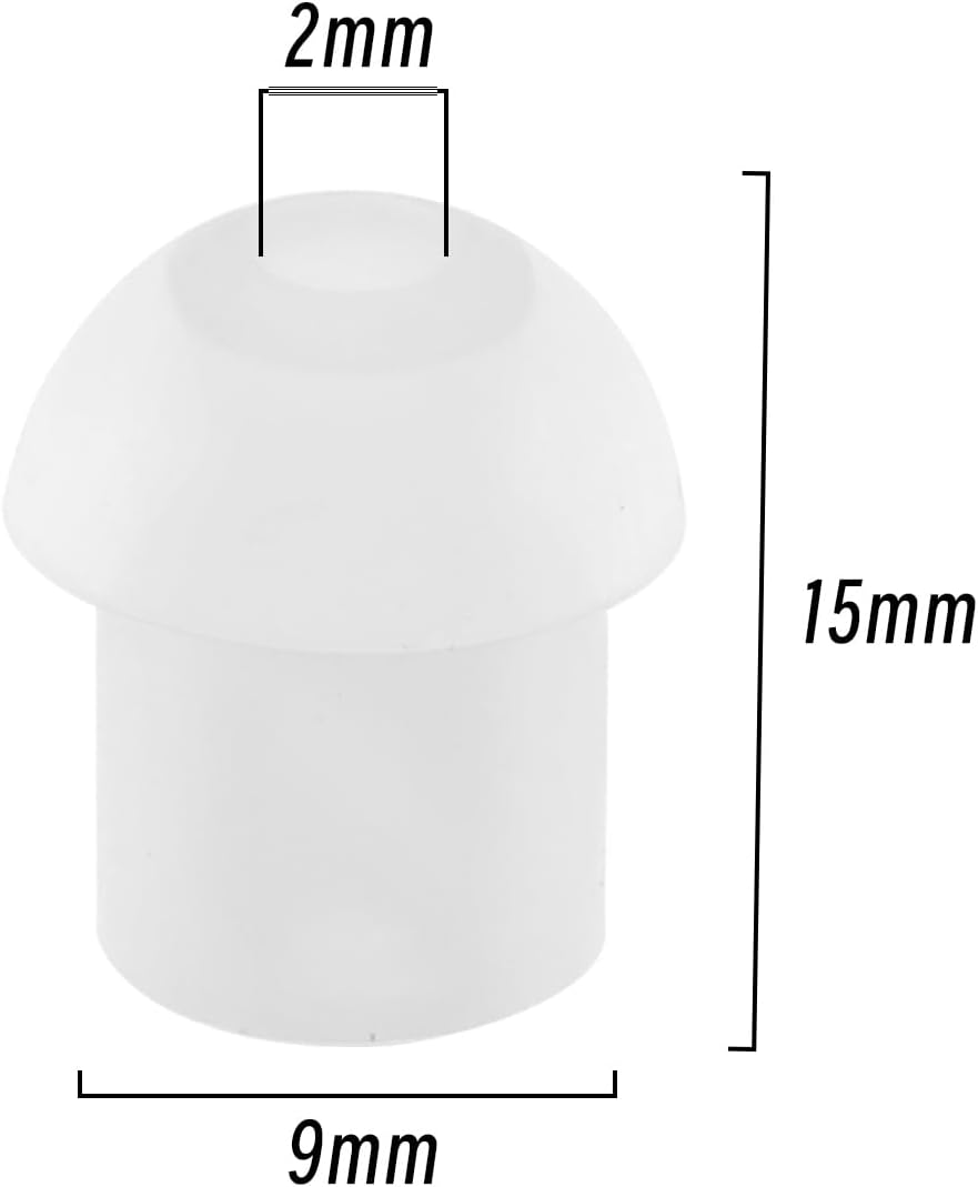 SING F LTD Replacement Silicone Earbud Ear Tips Compatible with Motorola Compatible with Kenwood Two Way Radio Talkie Walkie Air Tube Earpiece 10PCS Black & 10PCS White image number 1