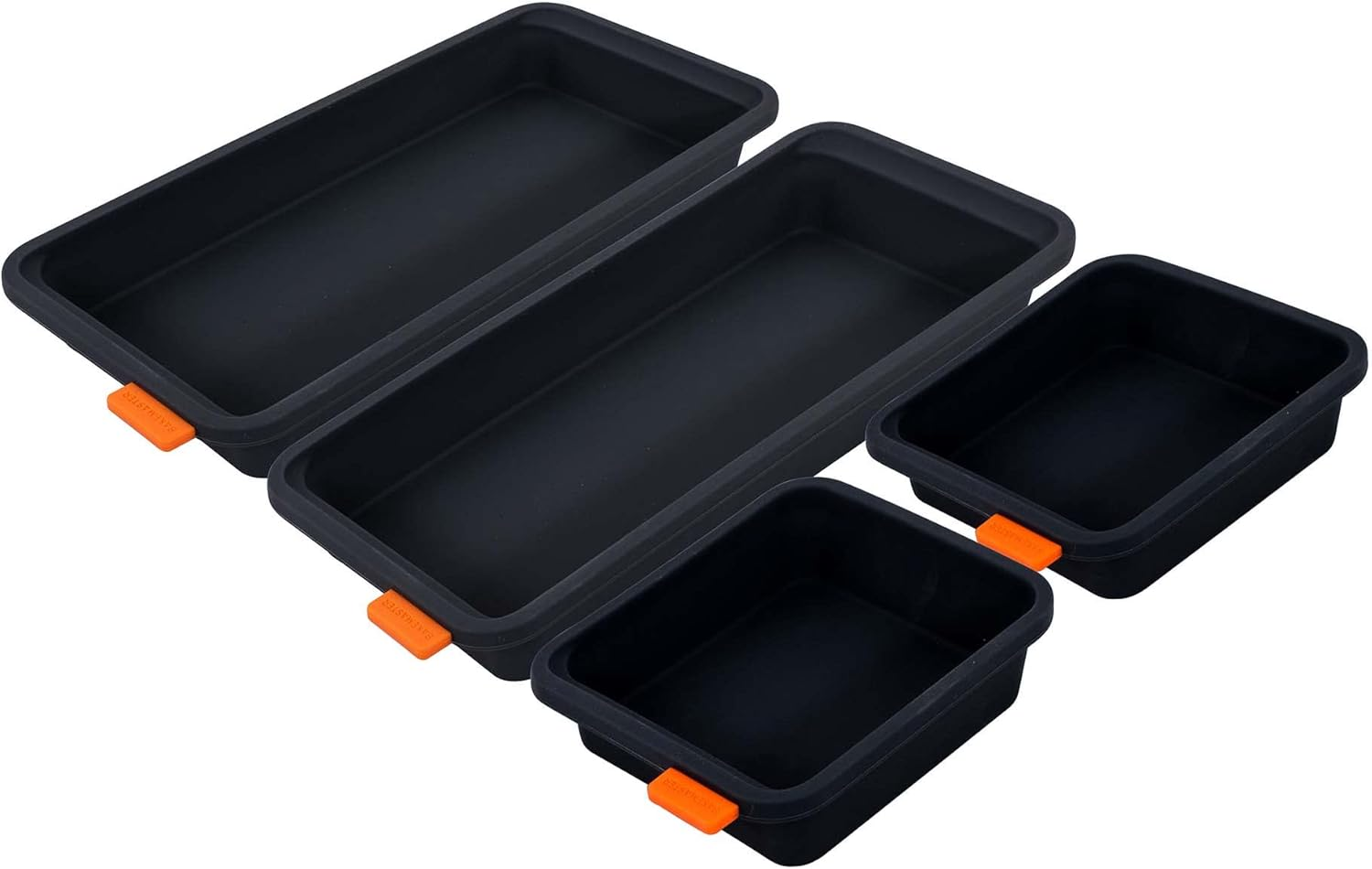 Bakemaster Mixed Silicone Oven Divider Trays, Set of Four, 13 X 13 X 3.5 Cm/28 X 13 X 3.5 Cm, Grey