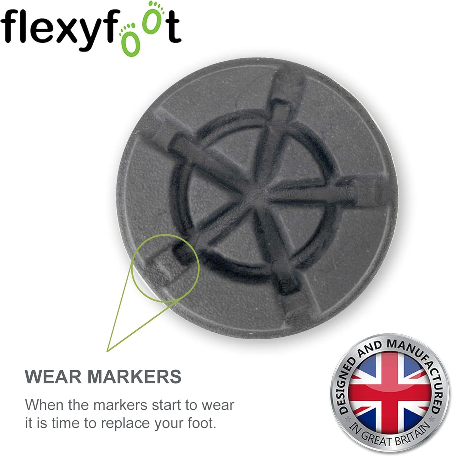 Flexyfoot Shock Absorbing Crutch Ferrule &ndash; Improves Grip, Improves Safety, Improves Comfort &ndash; Grey &ndash; 22Mm image number 4