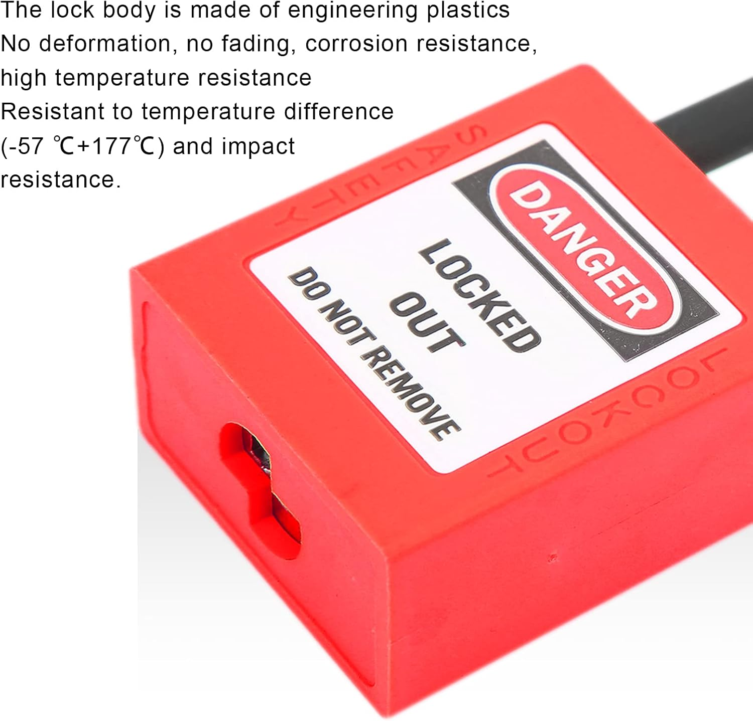 Lockout Tagout Locks, 10Pcs Safety Padlocks, Multipurpose Industrial Lock Out Tag Out Padlocks Set for Electric, Hydraulic or Pneumatic Locking Applications, Chemicals, Industrial Use(Red) image number 5