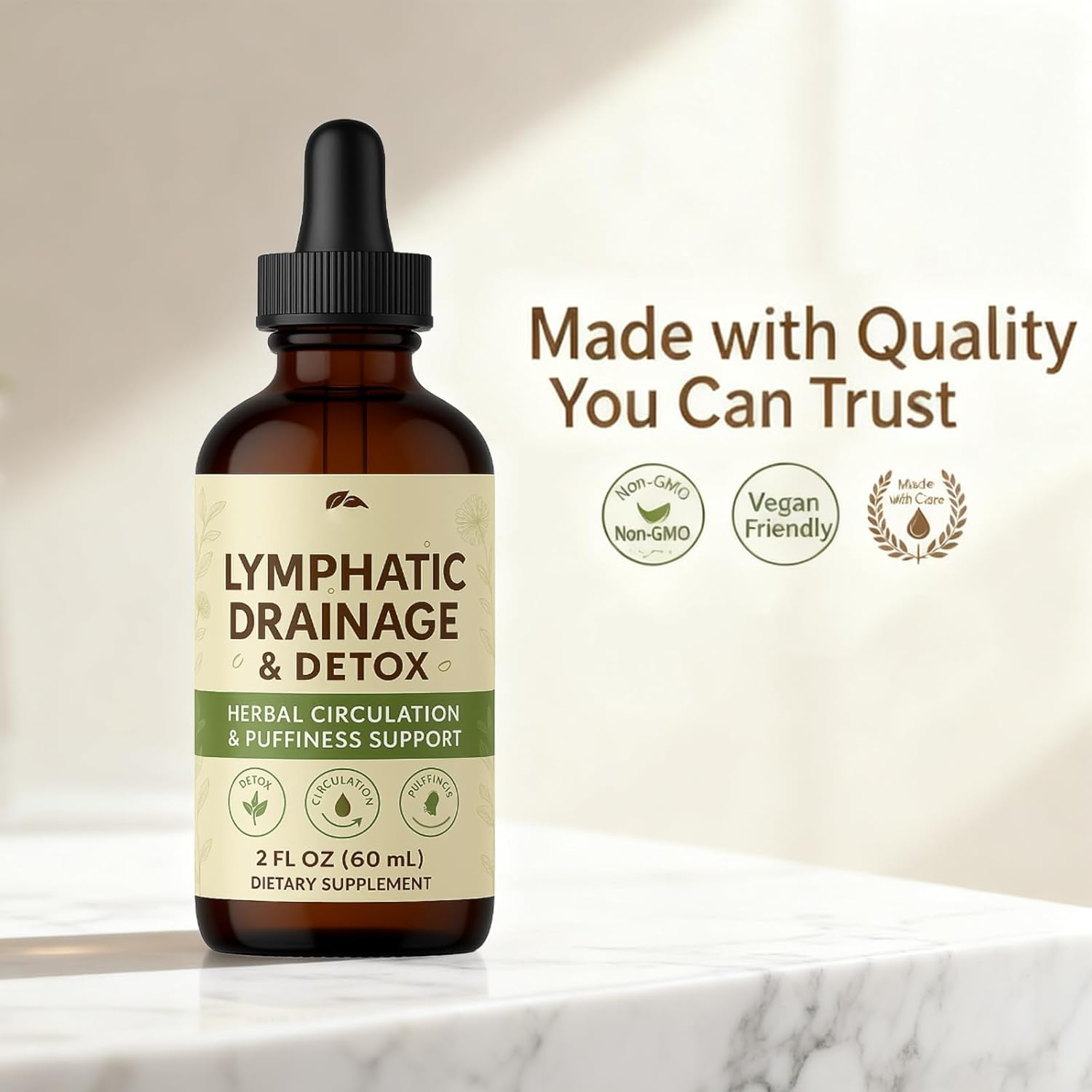 Lymphatic Drainage , for Fluid Balance & Puffiness Relief, Supports Natural Circulation & Skin Vitality, Natural Blend, Easy-To-Use Liquid  - 2 Fl Oz image number 3