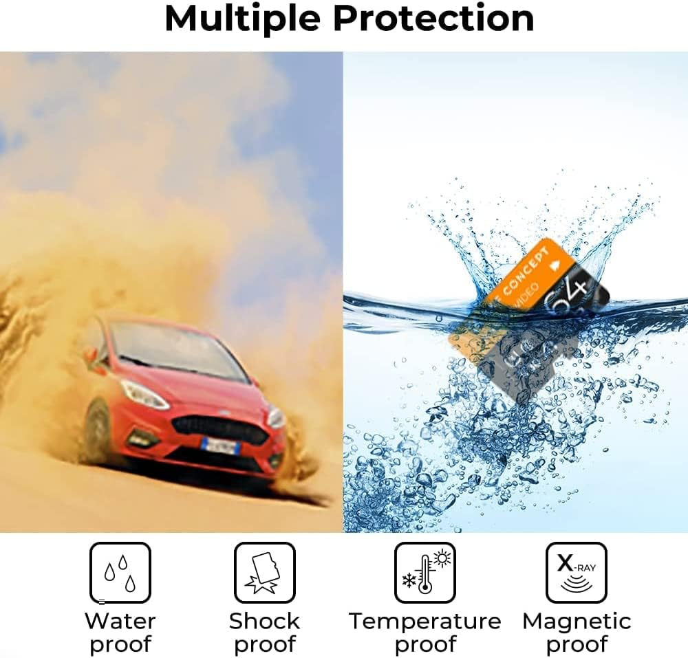 K&F Concept 64GB Micro SD Memory Card with Adapter for Home Security Cameras image number 2