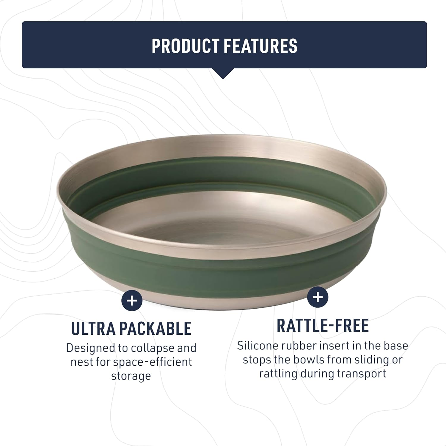 Sea to Summit Detour Stainless Steel Collapsible Bowl, Beluga image number 2