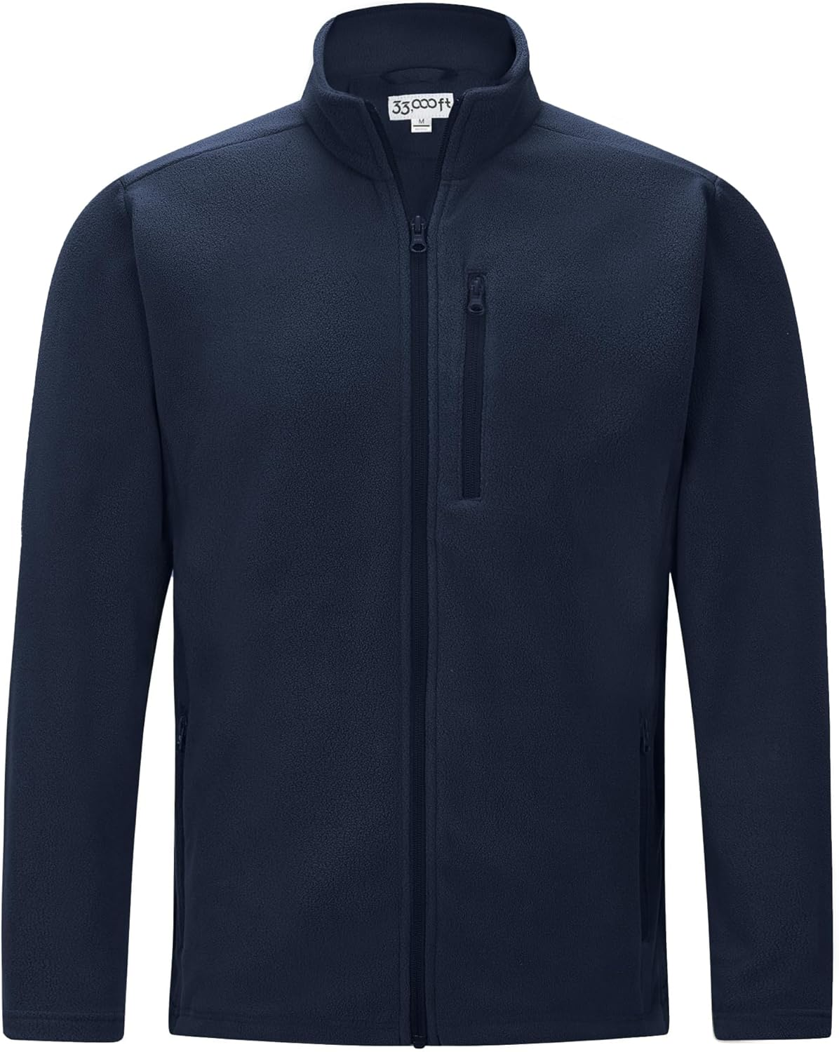 33,000Ft Mens Fleece Jacket Full Zip Outdoor Work Jacket Lightweight Warm Coat Long Sleeve Casual Sweater Thermal Fleece Jacket for Hiking Running Sport