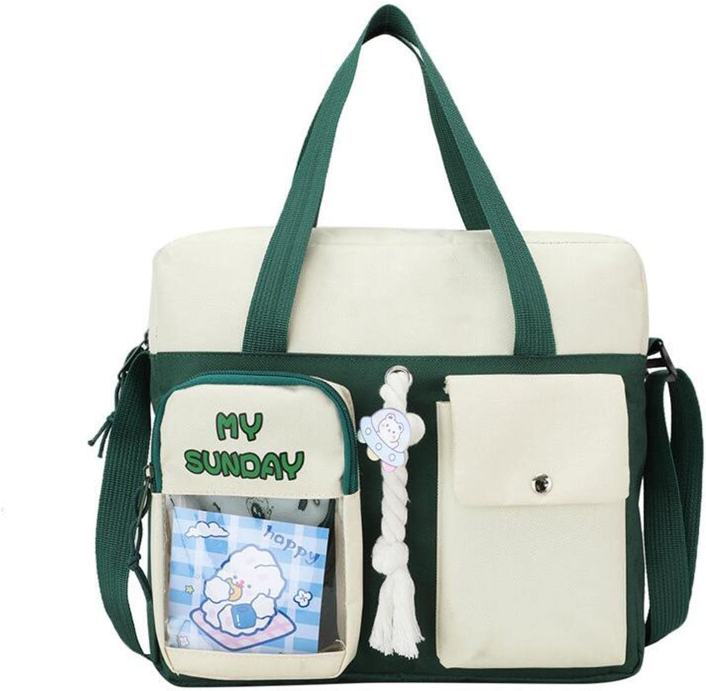 Aobiono Kawaii Backpack with Cute Pins Anime Japanese Ita Bag Aesthetic Handbag Shoulder Tote Messenger Crossbody JK Uniform