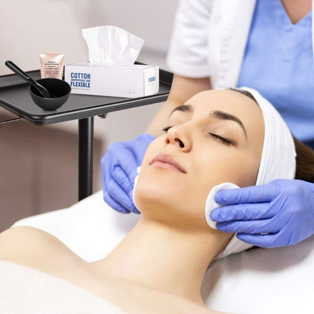 FLOLXNB Salon Tray Cart Premium Aluminum Tattoo Tray Rolling Trolley Adjustable Height Storage Utility Cart for Clinic Spa Rolling Tray (Black) image number 1