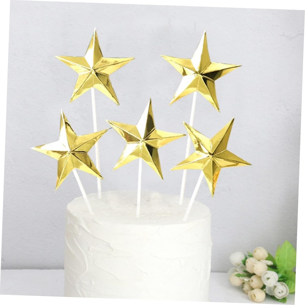 LABRIMP 60Pcs Star Cake Picks Sequin Cupcake Toppers Dessert Topper Birthday Cupcake Toppers Gold Party Decorations Cake Picks Wedding Glitter Gold Wedding Decor Insert Card Baby Christmas image number 5