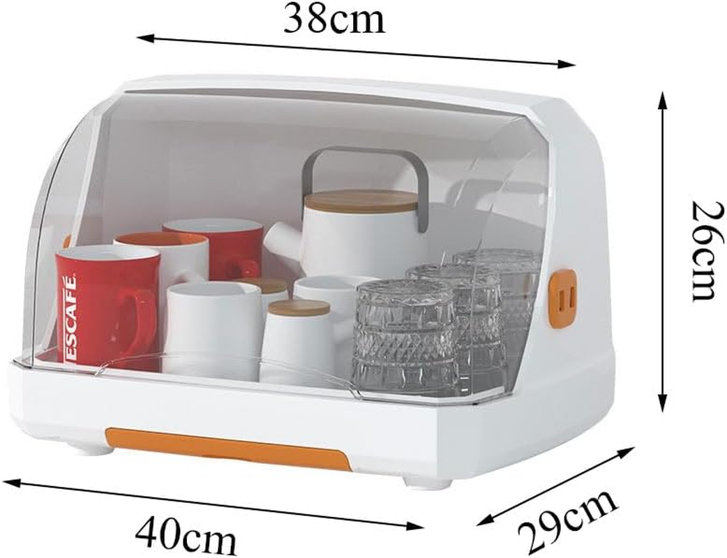 Bottle Drying Rack with Lid, Kitchen Dishes Drain Storage, Nursing Bottle Storage Holder, Dustproof Kitchen Cabinet Organizer, Dust-Proof Baby Cup Storage Box with Removable Drip Tray image number 2