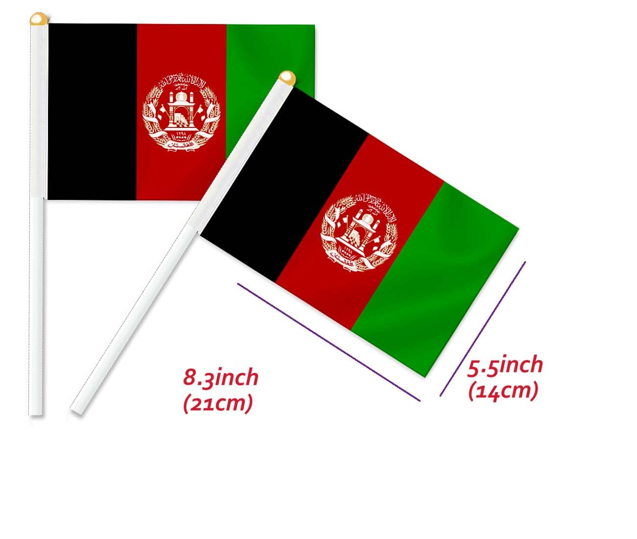 10 PCS Afghanistan Handheld Small Flag, Afghans Hand Held Mini Decor Decoration Banner image number 1