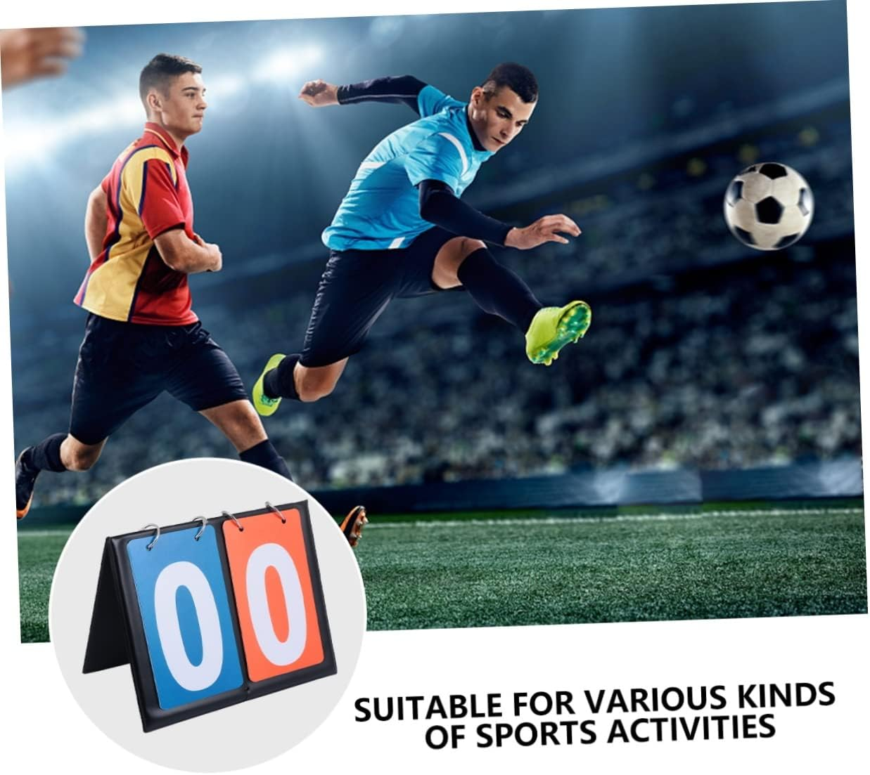 Basketball Scoreboard Two-Digit Flip Score Keeper, Double-Sided Manual Score Flipper for Sports Matches, Portable Outdoor Indoor Basketball Game Scoreboard Blue and Red Numbers image number 2