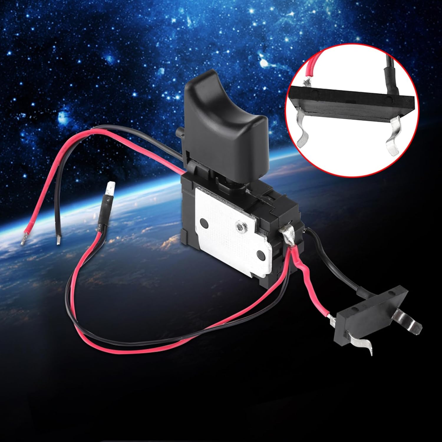 Electric Drill Switch, 7.2 V-24 V Cordless Drill Speed Control Trigger Switch with Small Light, Cordless Drill Trigger Switch for Electric Hand Drill