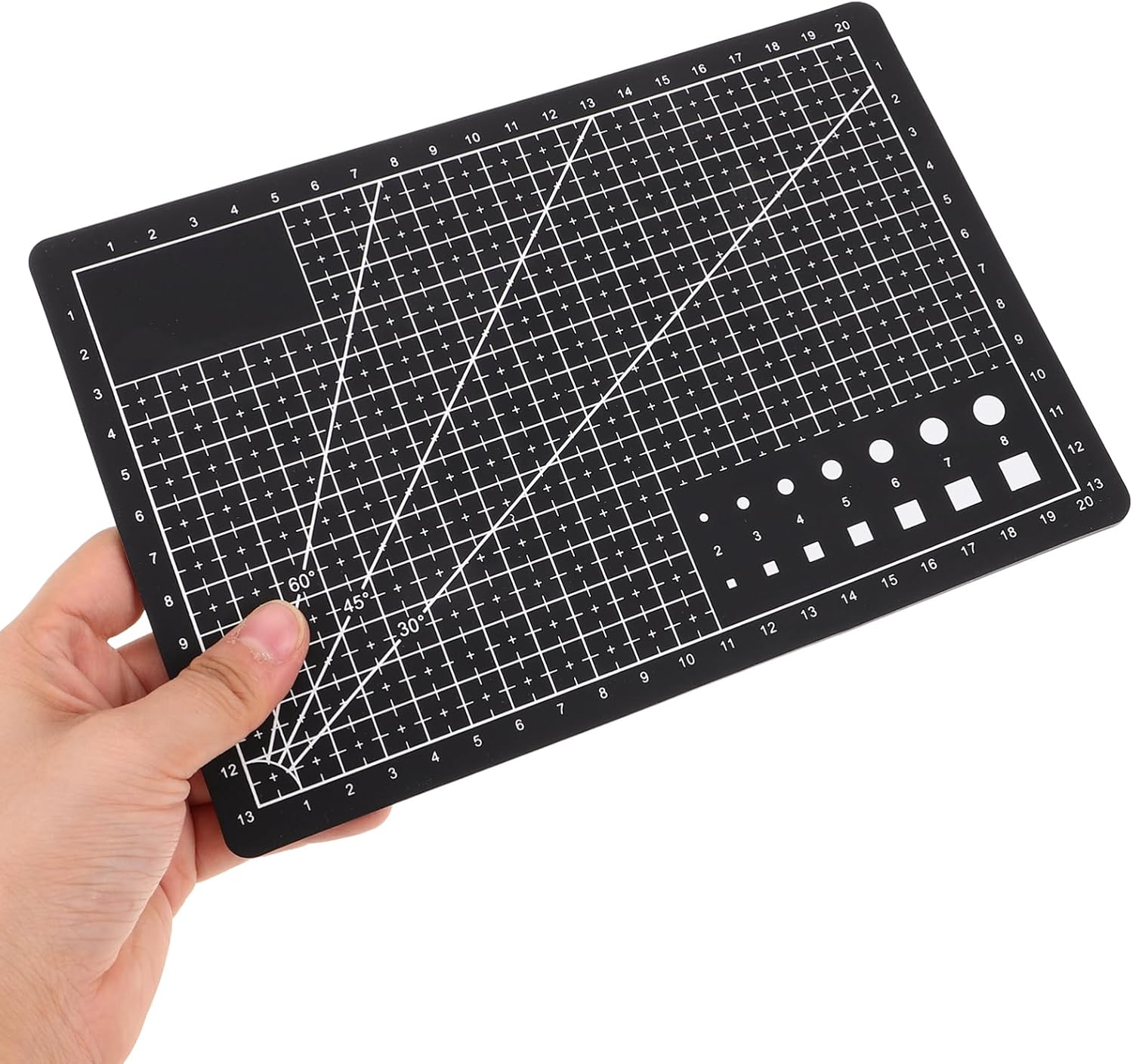 Tofficu A5 Rotating Cutting Mat 8.66X5.91In Self-Healing Craft Mat for Quilting Scrapbooking Polymer Clay with Durable PVC Surface for Desktop Art Projects image number 3