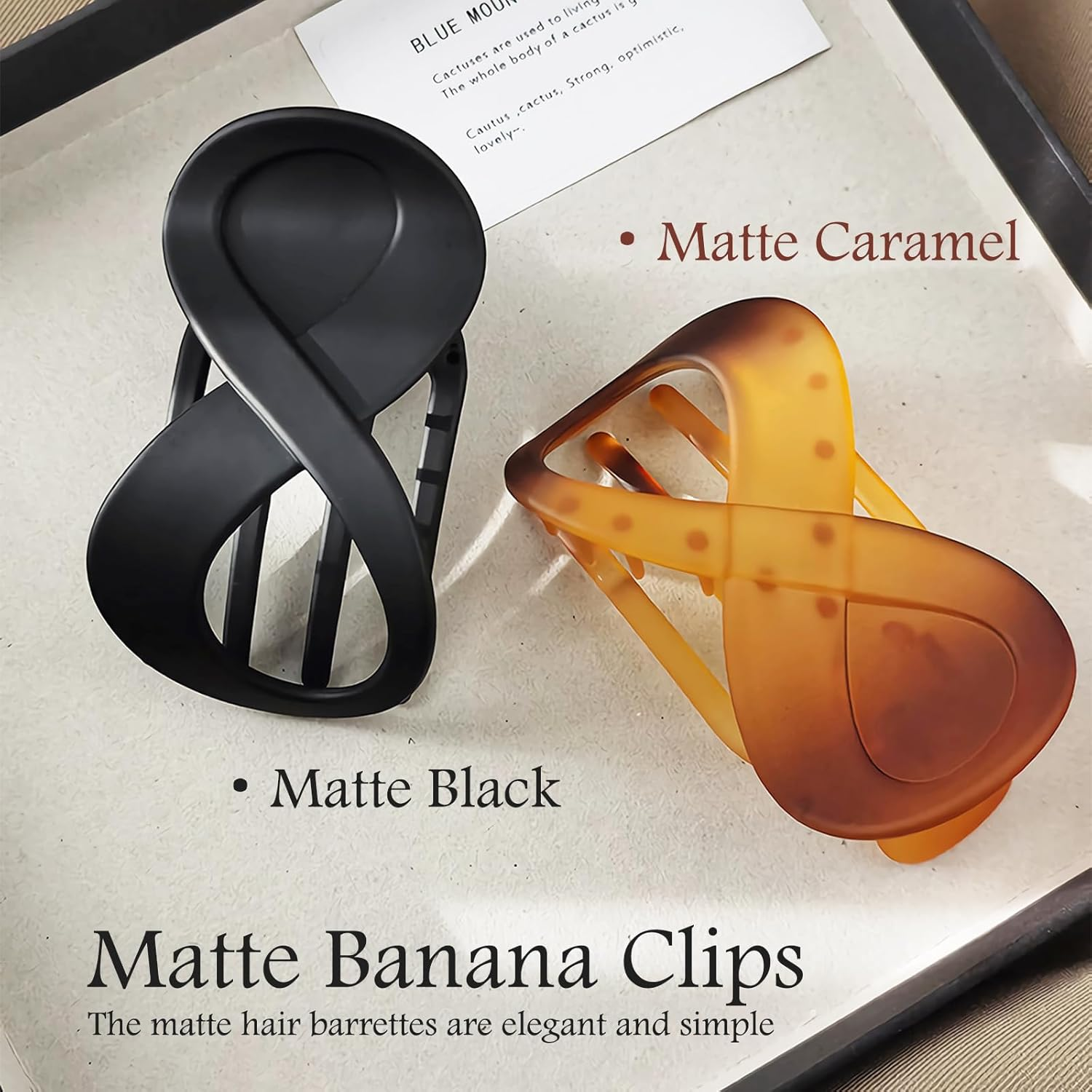 PUSCOBSY 2 Pack Flat Hair Claw Clips Medium Matte Hair Jaw Clips French Concord Duck Billed Hair Clamps Barrettes Hair Accessories for Women and Girls image number 3