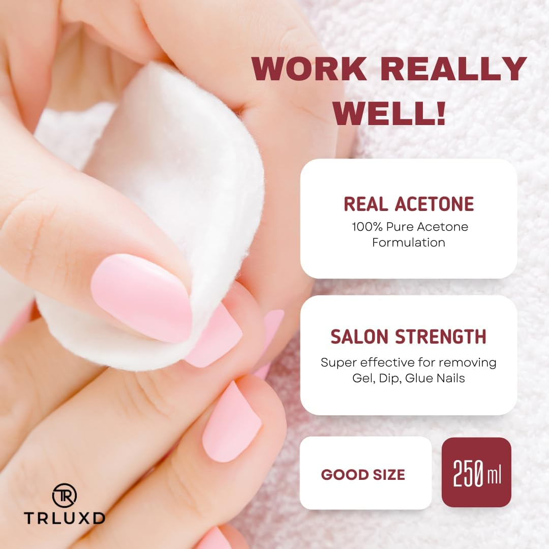 TRLUXD 100% Pure Acetone Gel Acrylic Nail Polish Soak off Remover Triger Spray 250Ml | Australian Made | Multi-Purpose Cleaner Nail Polish, Wax, Adhensive and Many More! image number 1